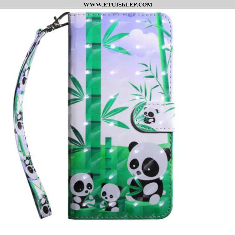 Etui Folio do iPhone 13 Mini Pandy Z Jasnymi Plamami